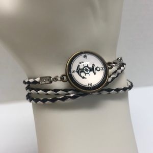 Braided wrap around faux leather bracelet